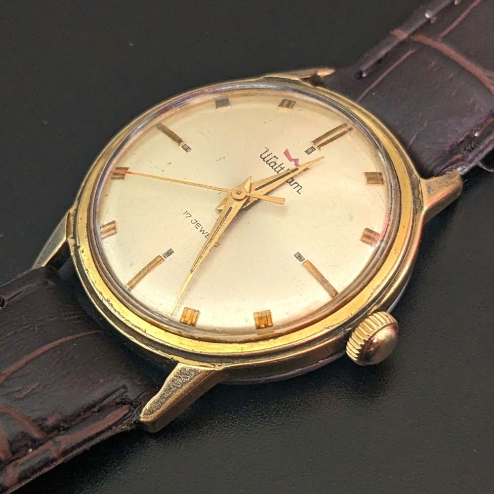 Waltham 17 Jewel Vintage Men's Watch Working Nicely Gold Tone Case